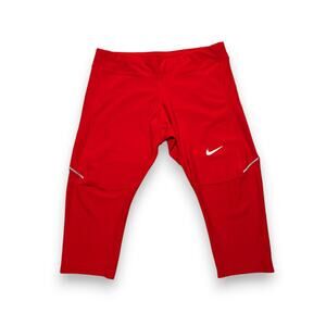 Nike Dri-fit Red 3/4 Training Running Tight Pants Mens Size Large